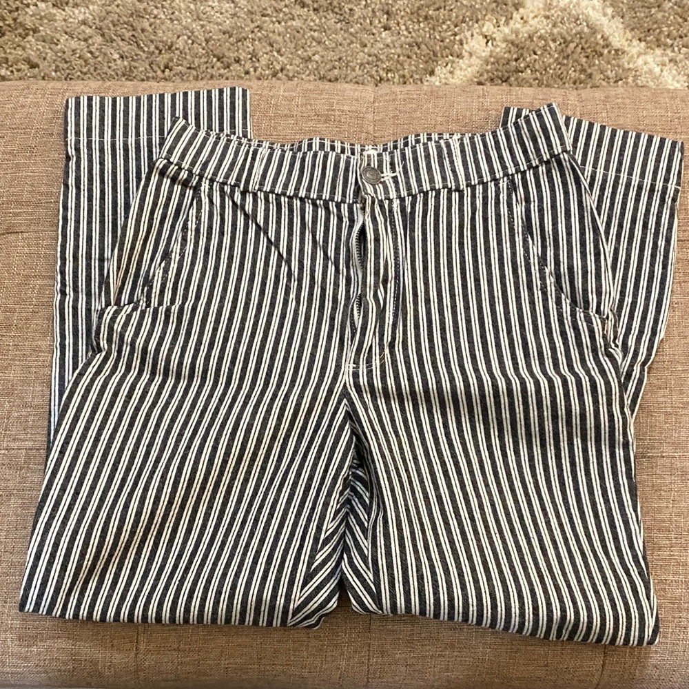 Hollister Black and White Striped Trousers